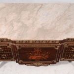 Louis XVI Style Marquetry-Inlaid and Bronze-Mounted Marble-Top Commode - Image 2