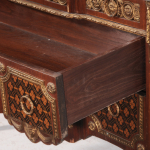 Louis XVI Style Marquetry-Inlaid and Bronze-Mounted Marble-Top Commode - Image 3
