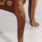 Louis XVI Style Marquetry-Inlaid and Bronze-Mounted Marble-Top Commode - Image 4