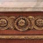 Louis XVI Style Marquetry-Inlaid and Bronze-Mounted Marble-Top Commode - Image 9