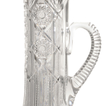Rare Brilliant-Period Cut Glass and Sterling-Mounted Champagne Pitcher with Stirrer